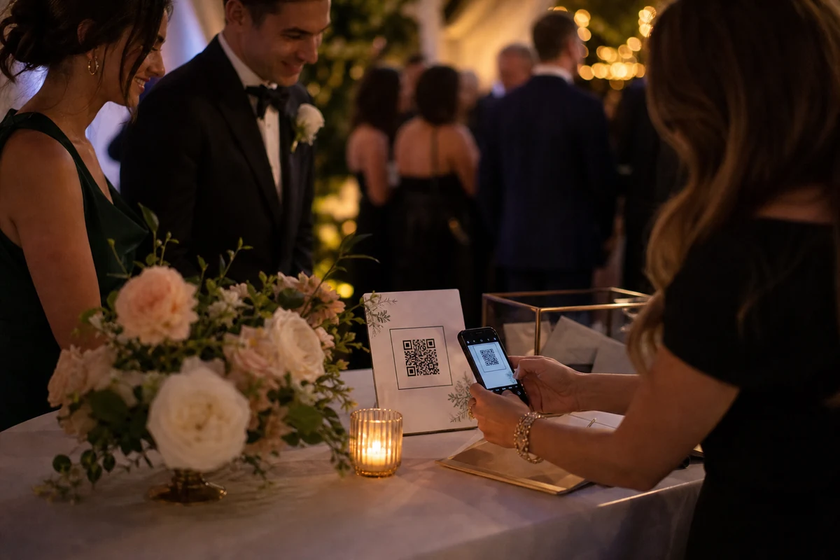 Esempio EVENTY per la condivisione foto evento con QR in un album privato