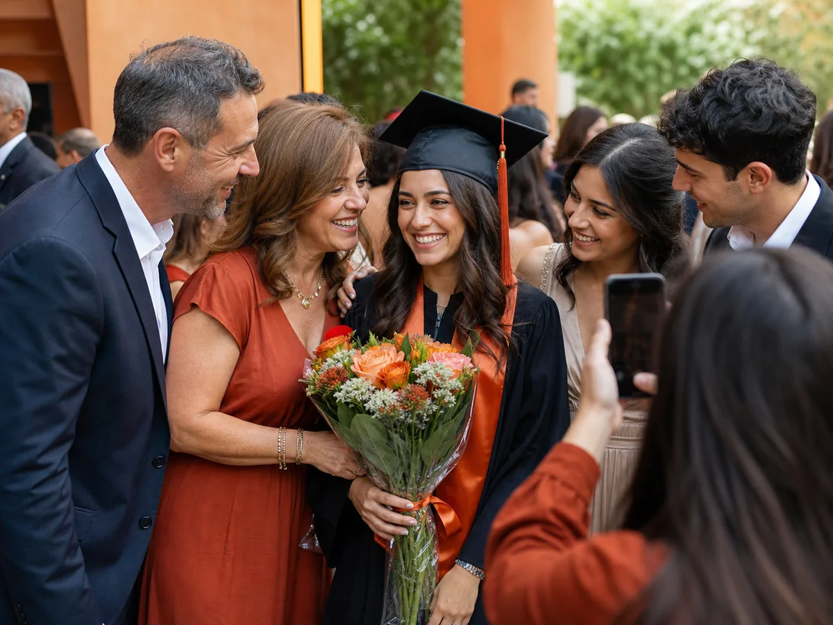 Graduation celebration captured by friends and family