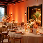 Venue table setup with a QR card for guest photo uploads