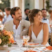 Wedding reception guests adding memories to a private QR event album